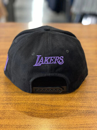 LAKERS Nakışlı NBA Unisex Siyah Renk Hip Hop Snapback Rapper Basket Cap Şapka