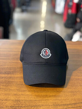 Moncler Logo Siyah Renk Unisex Pamuklu Cap Şapka