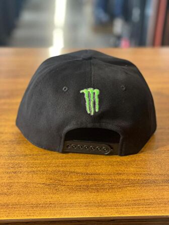 Monster Nakışlı Siyah Kanvas Hiphop Snapback Rapper Basket Cap Şapka