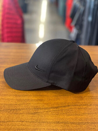 Nayk Swoosh Nakışlı Siyah Renk Pamuklu Cap Şapka