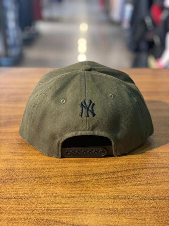 NY Yankees Nakışlı Haki Renk Hiphop Snapback Rapper Basket Cap Şapka