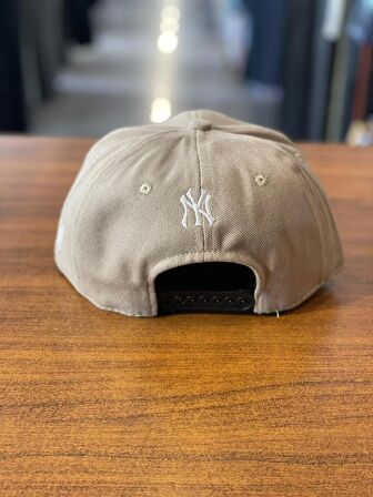 NY Yankees Bej Renk Hiphop Snapback Rapper Basket Cap Şapka