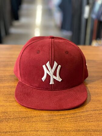 NY Yankees Bordo Renk Hiphop Snapback Rapper Basket Cap Şapka