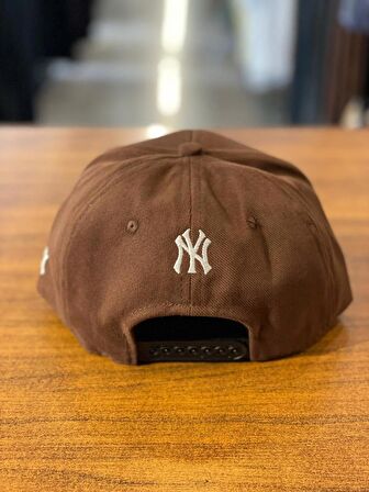 NY Yankees Kahverengi Hiphop Snapback Rapper Basket Cap Şapka