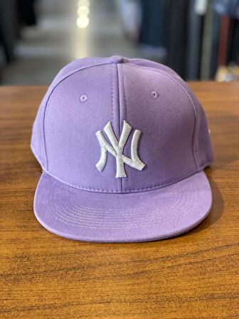 NY Yankees Lila Renk Hiphop Snapback Rapper Basket Cap Şapka