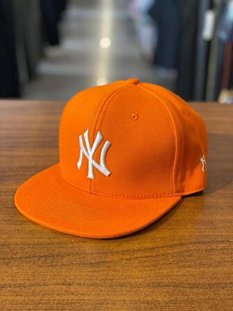 NY Yankees Turuncu Renk Hiphop Snapback Rapper Basket Cap Şapka