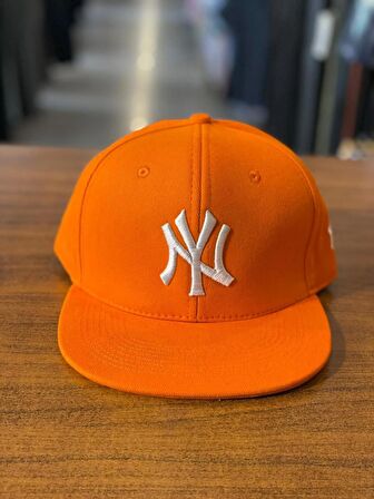 NY Yankees Turuncu Renk Hiphop Snapback Rapper Basket Cap Şapka