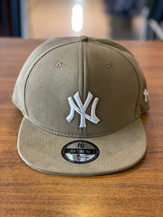 NY Yankees Bej Renk Hiphop Snapback Rapper Basket Cap Şapka