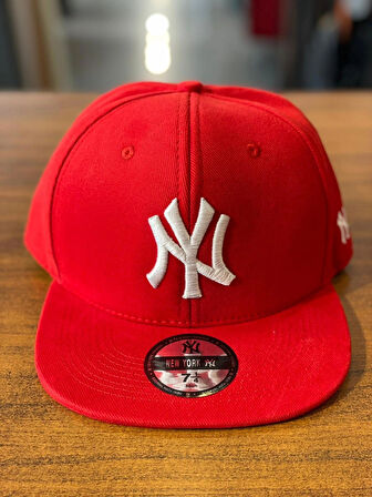 NY Yankees Unisex Pamuklu Kırmızı Renk Hip Hop Snapback Rapper Basket Cap Şapka