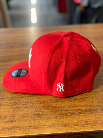 NY Yankees Unisex Pamuklu Kırmızı Renk Hip Hop Snapback Rapper Basket Cap Şapka