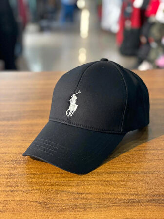 Polo Nakışlı Siyah Renk Unisex Pamuklu Cap Şapka