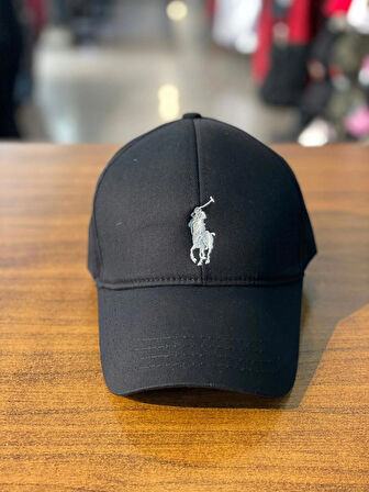 Polo Nakışlı Siyah Renk Unisex Pamuklu Cap Şapka