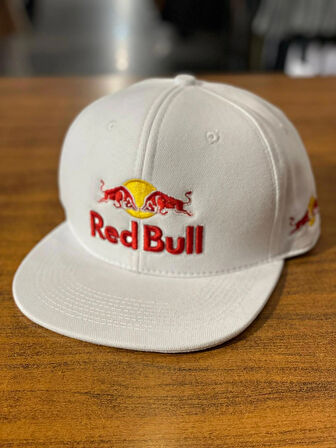 Red Bull Nakışlı Unisex Beyaz Renk Hip Hop Snapback Rapper Basket Cap Şapka