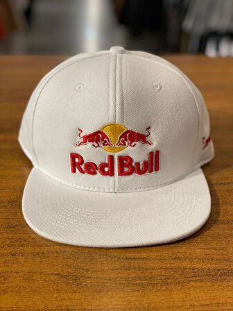 Red Bull Nakışlı Unisex Beyaz Renk Hip Hop Snapback Rapper Basket Cap Şapka