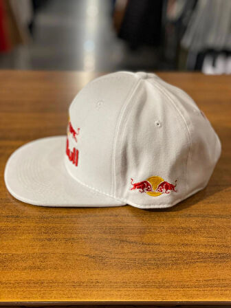 Red Bull Nakışlı Unisex Beyaz Renk Hip Hop Snapback Rapper Basket Cap Şapka