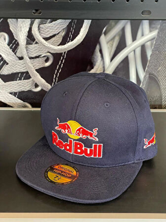 Red Bull Nakışlı Lacivert Hip Hop Snapback Rapper Basket Cap Şapka