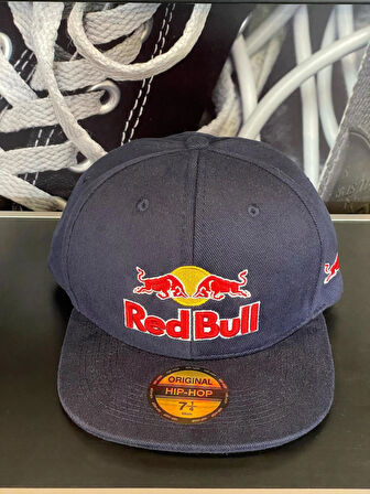 Red Bull Nakışlı Lacivert Hip Hop Snapback Rapper Basket Cap Şapka
