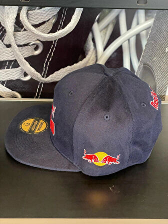 Red Bull Nakışlı Lacivert Hip Hop Snapback Rapper Basket Cap Şapka