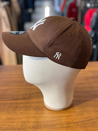 NY Yankees Nakışlı Trucker Beyzbol Model Kahverengi Renk Pamuklu Cap Şapka