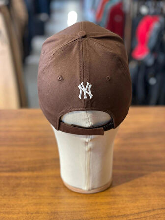 NY Yankees Nakışlı Trucker Beyzbol Model Kahverengi Renk Pamuklu Cap Şapka