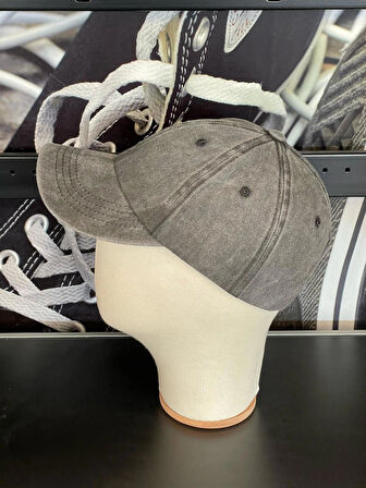 Vintage Yıkamalı Gri Renk Beyzbol Trucker Cap Şapka