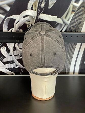 Vintage Yıkamalı Gri Renk Beyzbol Trucker Cap Şapka
