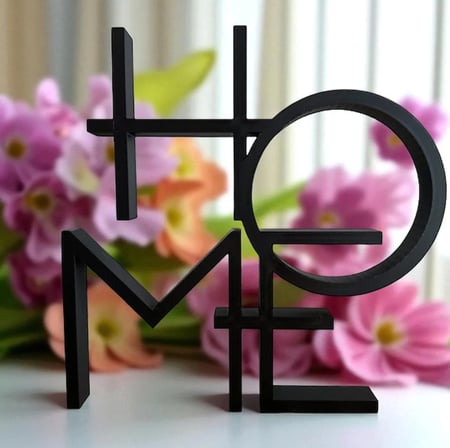 HOME Dekor Yazısı Modern Ev Aksesuarı – Minimalist Masa Üstü Dekor, Pembe Home Yazı Obje