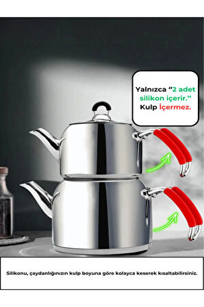 Demir Saplı Çaydanlıklar İçin Kırmızı Silikon (2 ADET)