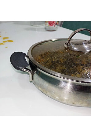 Silikon Tencere Tava Tutacağı Yanmaz Yapışmaz Tutamaç Set 9x4 Cm Antrasit ( 1 Set 2 Adetten Oluşur )