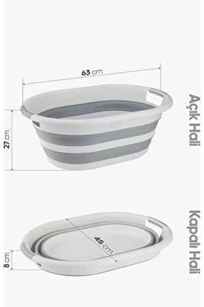 Katlanabilir Silikon Çamaşır Sepeti 40lt