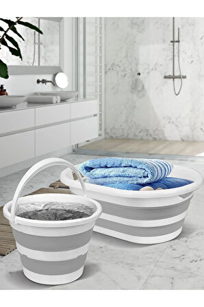 Katlanabilir Akordiyon Kova Seti (Kova 6 LT - SEPET 26 LT )