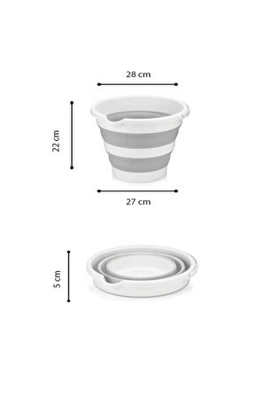 Pratik Katlanabilir Kova Akordiyon Kova 6,5tl (küçük boy)