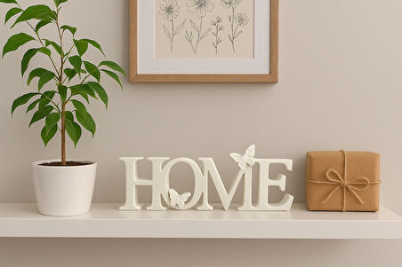 "HOME" Yazılı Dekoratif Biblo 25 X 8