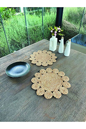 2 Adet Papatya Hasır Görünümlü Amerikan Servis Supla 33 cm