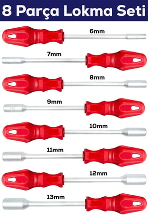 8 Pcs Lokma Tornavida Seti (6-7-8-9-10-11-12-13 MM)