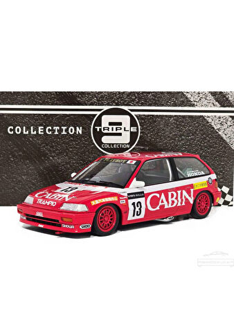 Triple 9 Collwvtion 1:18 Honda Civic EF3 #13 Team Cabin – Macau GP 1988 Model Araba