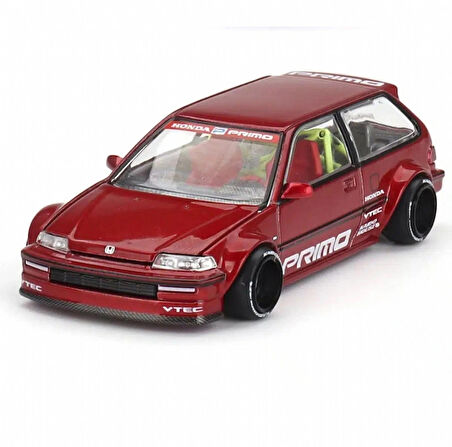 Mini GT 1/64 Honda Civic (EF) Kaido Works V2 KHMG156 Model Araba Kırmızı 