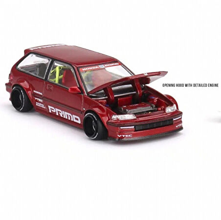 Mini GT 1/64 Honda Civic (EF) Kaido Works V2 KHMG156 Model Araba Kırmızı 