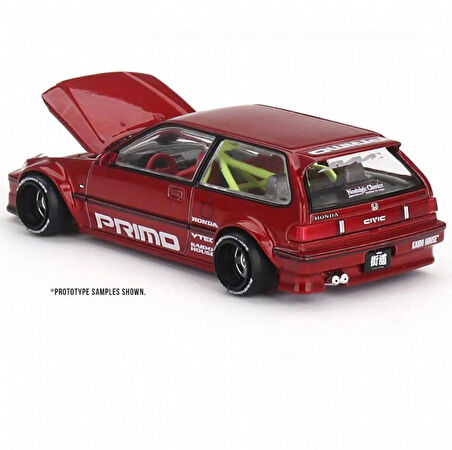 Mini GT 1/64 Honda Civic (EF) Kaido Works V2 KHMG156 Model Araba Kırmızı 