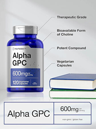 Horbäach Alpha GPC Choline Healthy Memory Focus and Clarity 600mg 120 Caps