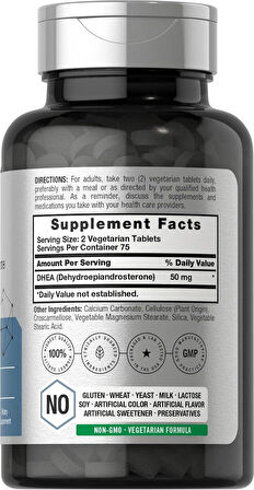 Horbaach DHEA 50mg 150 Tablets | Non-GMO, Gluten Free Supplement