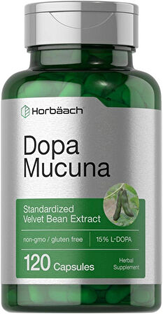 Horbaach Dopa Mucuna Velvet Bean Herbal Extract 120 Caps