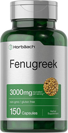 Horbäach Fenugreek Seed Çemen otu 3000 mg 150 Caps