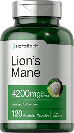 Horbäach Lions Mane Mushroom Extract 4200 Mg 120 Caps