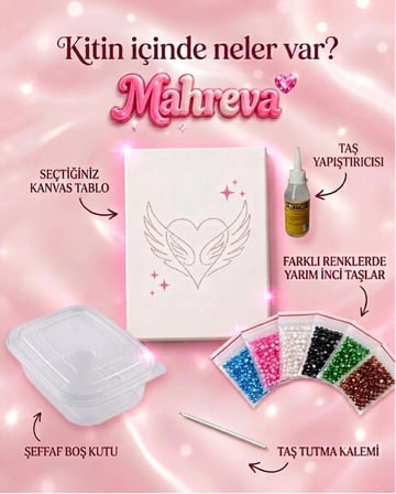 Hot stuff red Pearlstone Tuval Sanat Kiti | Yarım İnci 3D Tablo Boyama Seti | Rhinestone 