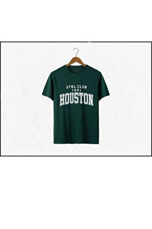 malkoçbey houston baskılı oversize unisex basic t-şihirt