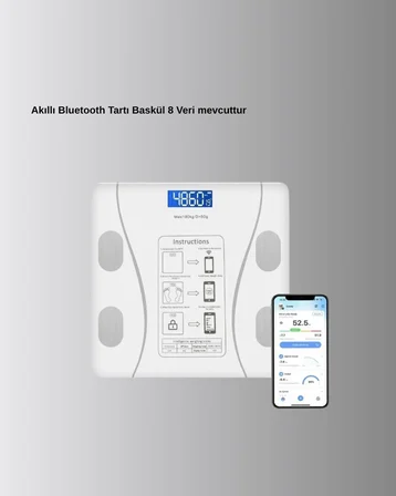 Akıllı Bluetooth Tartı – 8 Farklı Ölçüm Verisi Otomatik Kişi Tanıma
