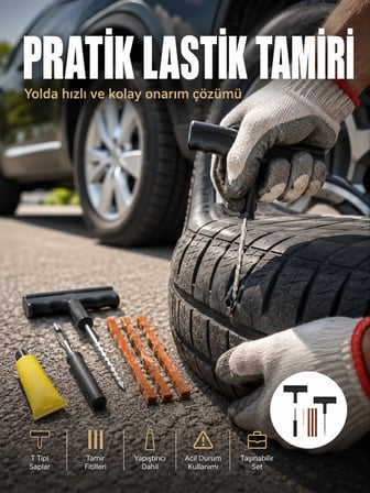 Otomobil Motosiklet Bisiklet İçin Güvenli Lastik Tamir Kiti