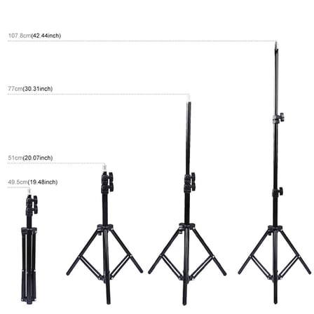 PULUZ 1.1M Çift Telefon tutucu 6.2CM Led Işık Stand YoutuberCanlı Yayın Selfie TikTok Makeup-(5775)