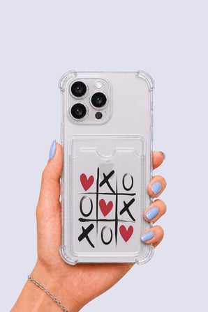 iPhone 14 Pro Max Kartlıklı XoXO Desenli Kılıf